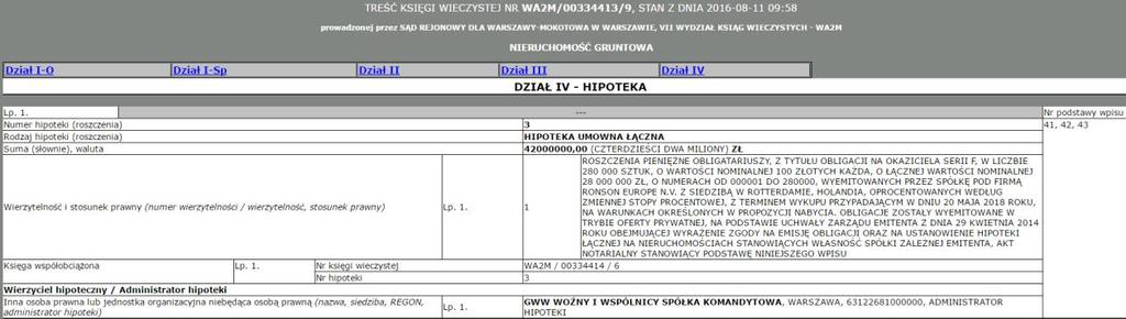 kontynuowany. Niekorzystne warunki nowego programu mogą wpłynąć negatywnie na sprzedaż deweloperów. Ryzyko oceniamy, jako średnie, natomiast jego wpływ na wypłacalność GK Ronson jako niewielki.