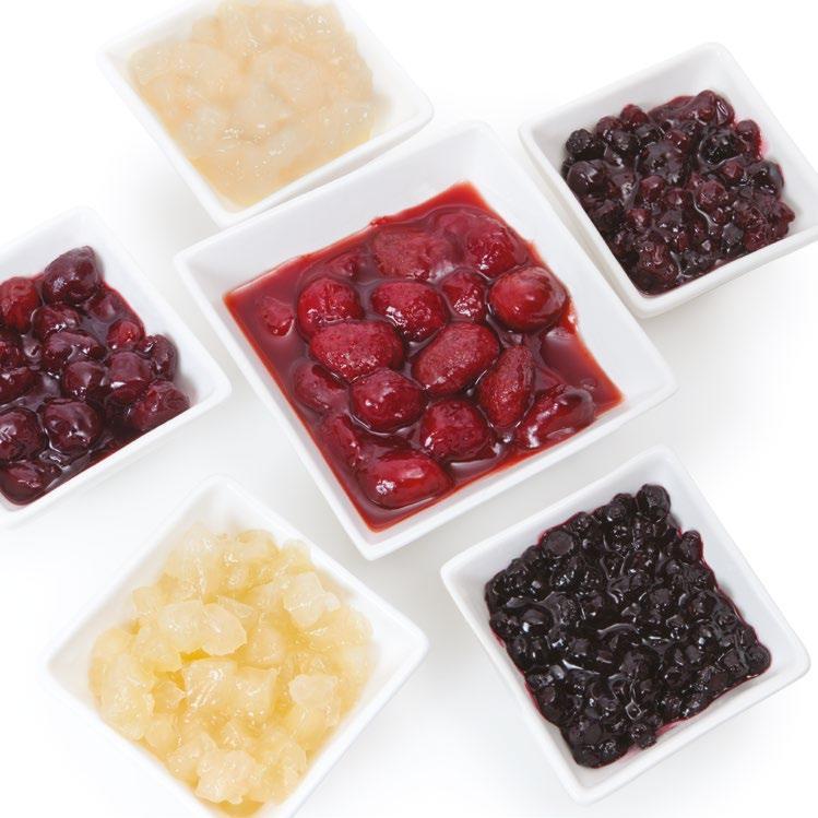 Wytrzymuje wysokie temperatury podczas wypieku. Półgęsty syrop, który konserwuje owoce i nadaje pełniejszą strukturę nadzieniu. Produkt gotowy do użycia, po otwarciu należy przechowywać go w lodówce.