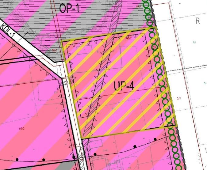 Przeznaczenie terenów UP-1 UP-2 UP-3 UP-4 ustala się: przeznaczenie podstawowe zabudowa produkcyjna, usługowa, składy, magazyny niezwiązane z gospodarowaniem odpadami; przeznaczenie uzupełniające