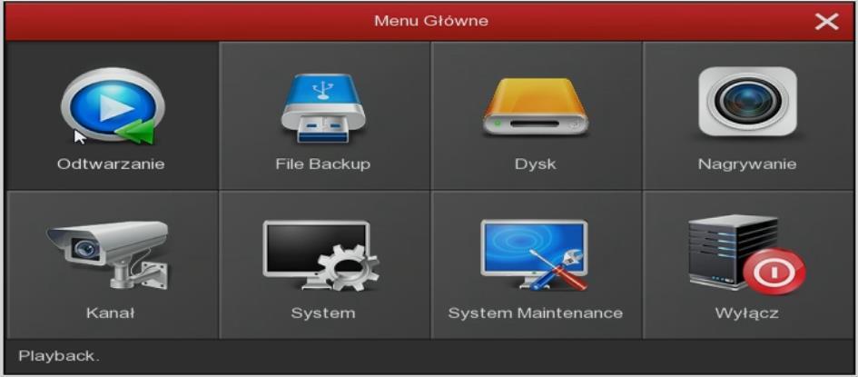 Przykładowe okno odtwarzania Kopia Zapasowa (Export) Pozwala użytkownikowi na zgranie materiału z rejestratora na dysk przenośny lub pendrive.