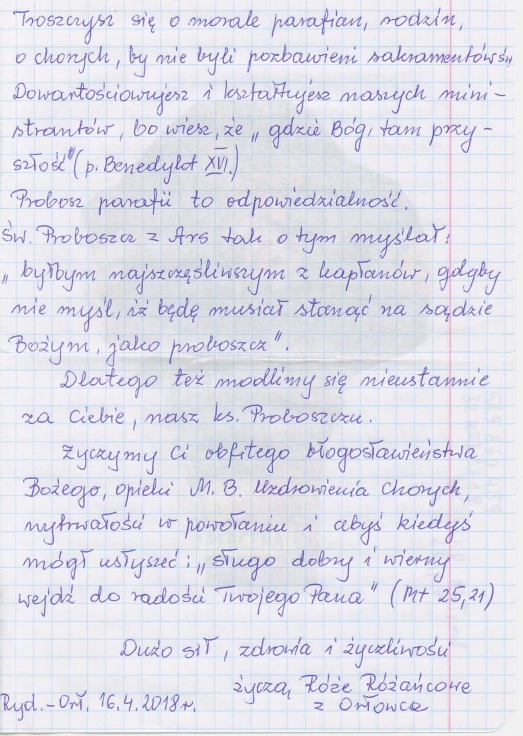 37 rocznica święceń kapłańskich 16 kwietnia 2018 roku Rozpoczęła się dla mnie czarna noc duszy. W tym dniu zatelefonował do mnie przyjaciel od 42 lat, ojciec Tadeusz Rydzyk i zaprosił mnie do Torunia.