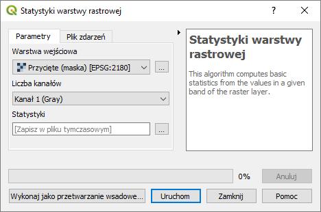 Alternatywne sposoby pozyskania statystyk rastrowych QGIS udostępnia też alternatywne możliwości policzenia statystyk związanych z rastrem.