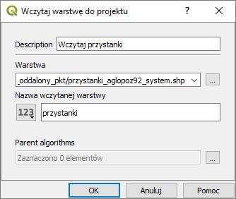 Rys. 17. Okno dialogowe algorytmu Wczytaj warstwę do projektu (Narzędzia modelarza).