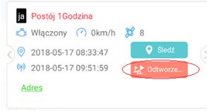 Odtwarzanie historii przez aplikacje mobilną 1) Po zalogowaniu