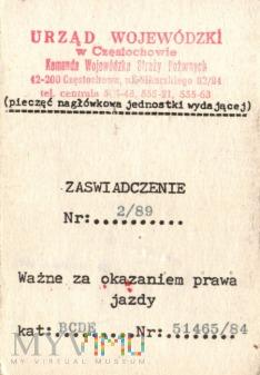 ZAŚWIADCZENIE UPRAWNIAJĄCE DO PROWADZENIA POJAZDÓW