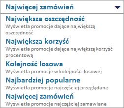 Najważniejsze funkcjonalności Aby zapoznać się z dostępnymi promocjami można korzystać z następujących narzędzi: a) Ranking promocji - W oknie głównym targów system proponuje listę