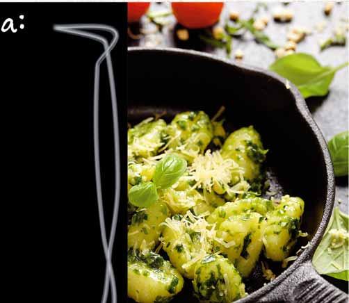 gnocchi 75 ml oliwy z oliwek 70 g ziemnych orzechów 2 ząbki