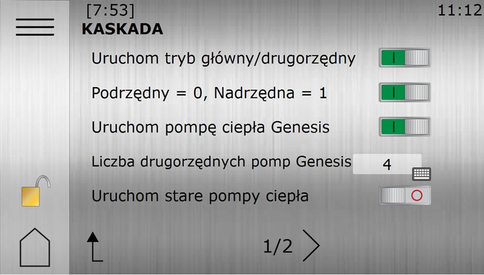 Przykład ustawiania nadrzędnej i podrzędnej funkcji ajpierw upewnić się, że jednostka nadrzędna jest odpowiednio ustawiona z poprawną konfiguracją sieci w menu USTAWIEIA SIECIOWE.