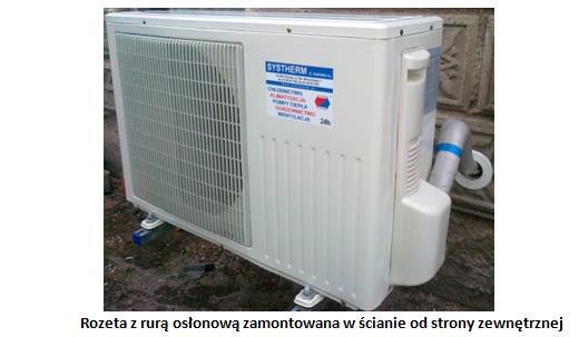 Montaż klimatyzatora typu Split W otworze dobrze jest zamontować tuleję ochronną, a od strony ściany