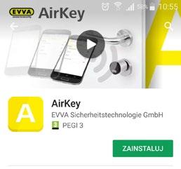 Zainstalować aplikacją AirKey na swoim smartfonie (do pobrania z witryny Google Play Store / Apple App Store) Aby możliwe było zarejestrowanie smartfonu, najpierw należy potwierdzić wyłączenie