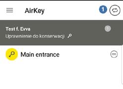 Dodawanie komponentu zamykającego za pomocą smartfona Aktywację specjalnego uprawnienia Tryb konserwacyjny wykonuje się na stronie startowej Home za pośrednictwem ikony