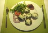 Mushroom stuffed with spinach and baked with