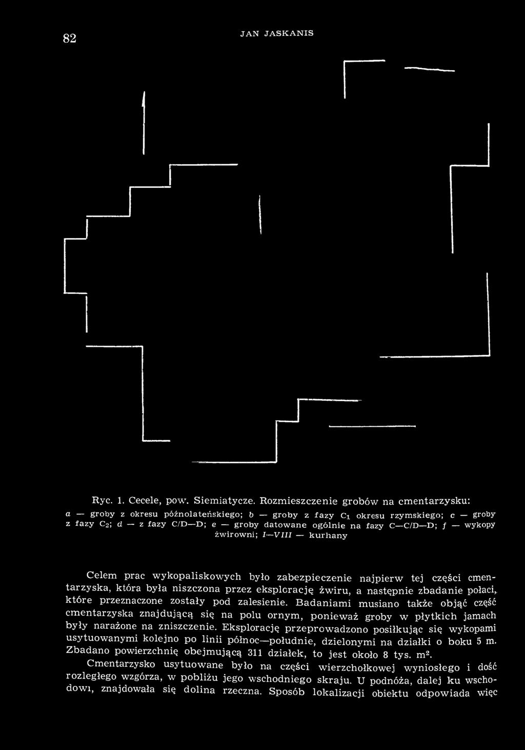 żwirowni; I VIII kurhany Celem prac wykopaliskowych było zabezpieczenie najpierw tej części cmentarzyska, która była niszczona przez eksplorację żwiru, a następnie zbadanie połaci,, które