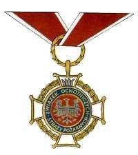ODZNACZEŃ MEDAL ZŁOTY ZNAK ZWIĄZKU Złoty Znak Związku OSP RP nosi się na wstędze,