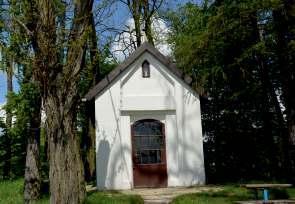 Zburzona kaplica w 1944 roku została odbudowana w 1982 roku staraniem Kozioła Bronisława. Figura N.M.P Niepokalanie Poczętej wykonana z piaskowca na postumencie betonowo kamiennym. Dłonie N.M.P spoczywają na wzniesionych i rozpostartych skrzydłach orła.