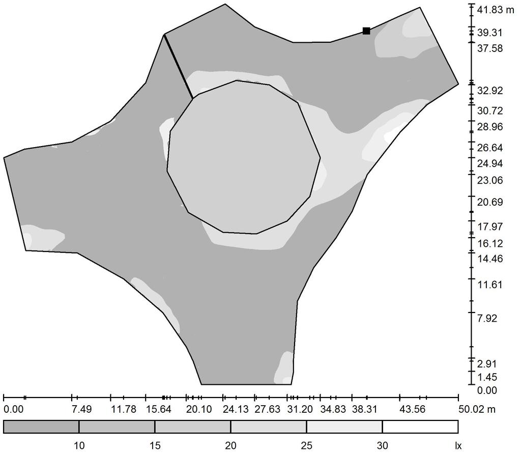 Rondo / Rondo / Powierzchnia 1 / Stopnie szarości (E) Położenie powierzchni w scenie zewnętrznej: Zaznaczony punkt: (446.545 m, 81.
