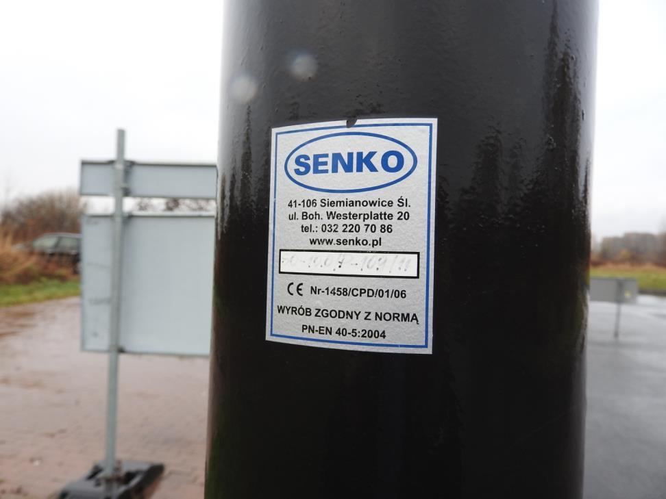 Audyt energetyczny systemu oświetlenia ulic i dróg dla projektu Eko-Światło w Gliwicach Najczęściej spotykane nowe słupy 4.