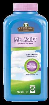 MelaSoft zawiera długo działające kapsułki zapachowe Safe Scent. Zachowaj zapach swoich ubrań na dłużej.