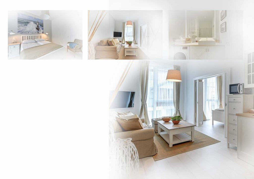 Apartament Borneo 1-4 Osoby 42 m2 2 Pokoje 3 piętro z tarasem Przestrzeń została zaprojektowana w stylu skandynawskim. Jasne barwy, naturalne materiały tworzą przytulne wnętrze.