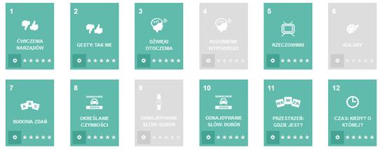 Dwoma głównymi elementami tego okna są pasek opcji (Rys. 3.11) oraz przestrzeń zawierająca bloczki zestawów ćwiczeń (Rys. 3.12). Rysunek 3.11 Rysunek 3.
