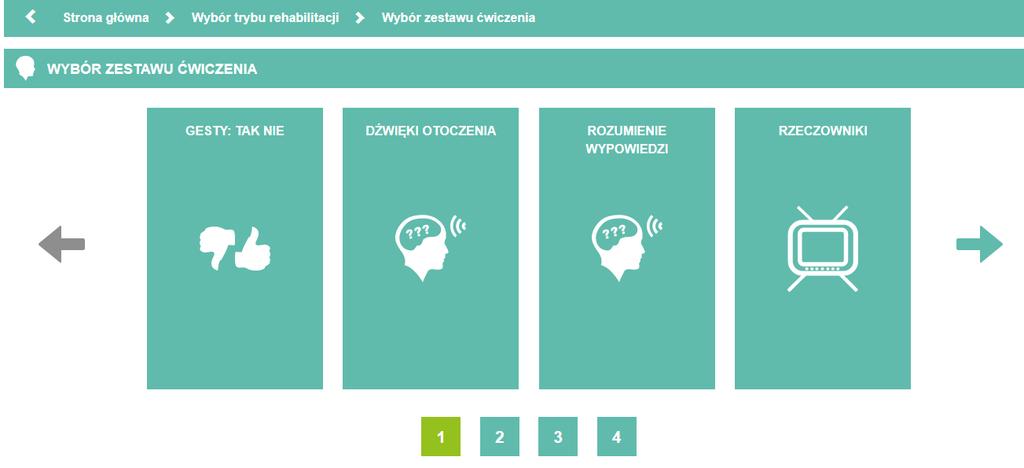 Rysunek 1.4 Aby zacząć ćwiczyć, należy kliknąć w bloczek reprezentujący wybrany zestaw ćwiczeń (Rys. 1.5). Rysunek 1.
