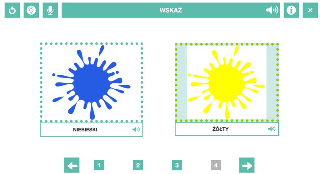 Rozpoczyna nagrywanie głosu podczas ćwiczenia. Do poprawnego działania tej funkcji wymagany jest mikrofon. Przerywa nagrywanie głosu.