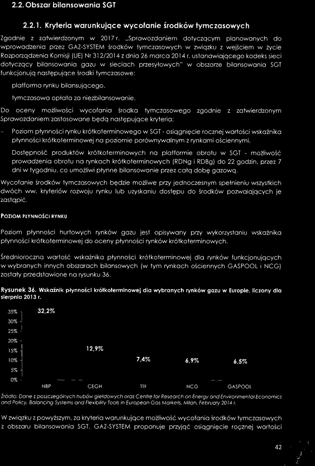 ustanawiającego kodeks sieci dotyczący bilansowania gazu w sieciach przesyłowych" w obszarze bilansowania SGT funkcjonują następujące środki tymczasowe: platforma rynku bilansującego, tymczasowa