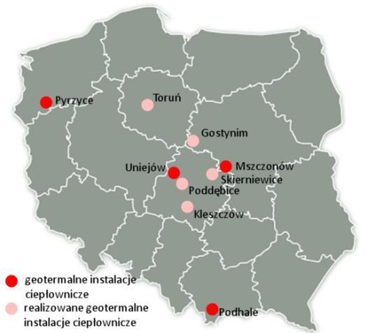 44 Energia geotermalna Polska znajduje się poza typowymi obszarami wulkanicznymi i podziałami tektonicznymi.