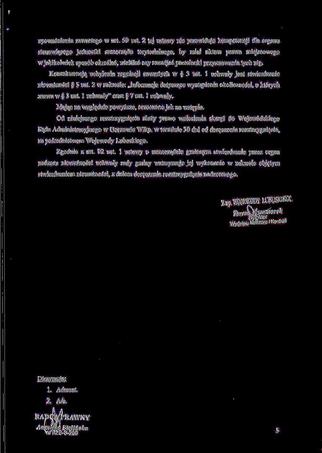 upowaznienia zawartego w art. 59 ust.