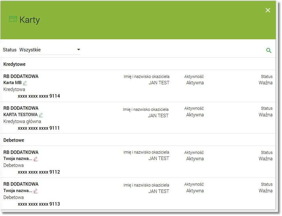 System SGB24 zapewnia użytkownikowi dostęp do miniaplikacji Karty z dwóch głównych poziomów: widżetu Karty: głównej formatki Karty (wyświetlanej po wybraniu w panelu sterowania opcji Karty lub