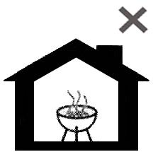 Se till att lättantändliga vätskor och tryckbehållare inte finns inom den tända grillens område.