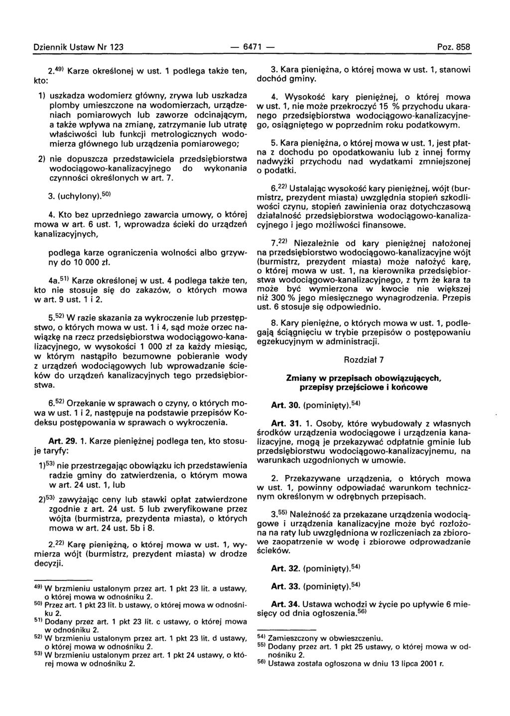Dziennik Ustaw Nr 123-6471 Poz. 858 2. 49) Karze okreslone] w ust.