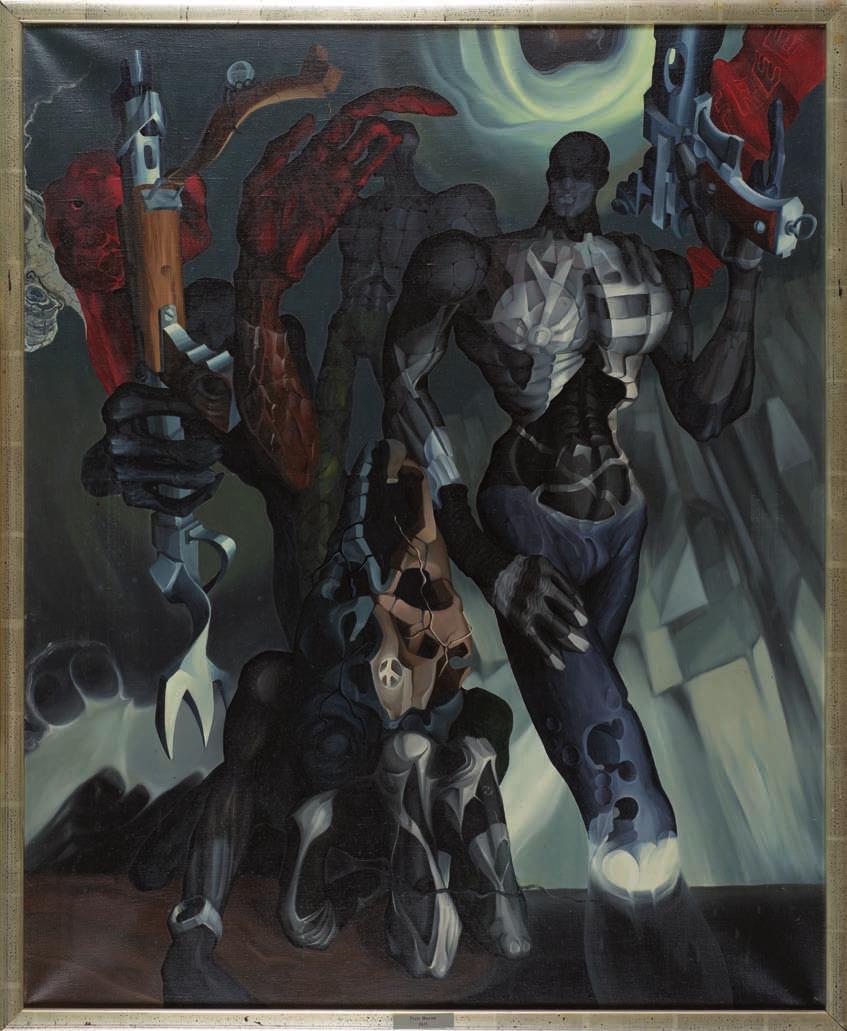64. Piotr marek (1950-1985) żołnierz olej, płótno, 99 x 80 cm, niesygn., na odwrocie naklejka z wystawy w galerii desa w Krakowie przy ul. jana 3 10.