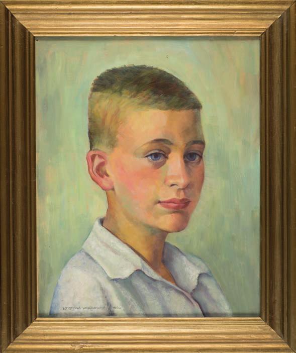 65. Krystyna WRóBlEWSKA (1904-1994) PoRtRet chłopca olej, tektura, 41,5 x
