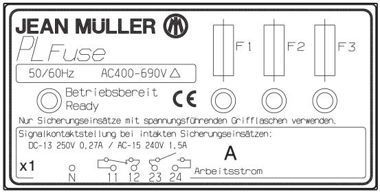 Parametry modułu do elektronicznej kontroli stanu bezpieczników PLFuse ES00, 3-bieg.