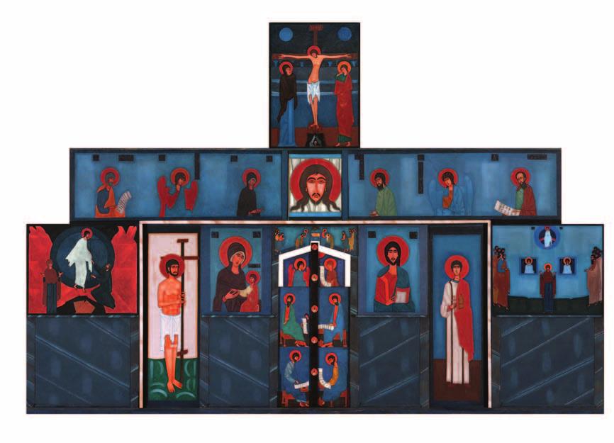 16. Jerzy Nowosielski, ikonostas wygląd pierwotny, 1966, rekonstrukcja Łukasza Tarkowskiego, montaż elektroniczny