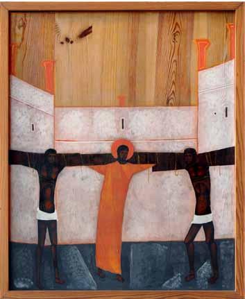 3. Jerzy Nowosielski, Droga Krzyżowa Stacja I: Pan Jezus skazany na śmierć, akryl na desce, 56 x 154 cm, 1978 Stacje Męki Pańskiej z Azorów nawiązują stylistycznie do Drogi Krzyżowej z