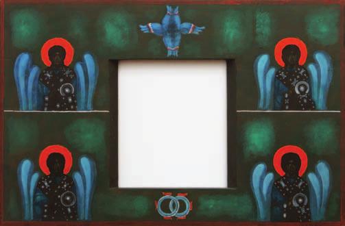 14. Jerzy Nowosielski, tabernakulum, olej na desce, 56 x 85 cm, 1990 Umieszczone symetrycznie po drugiej stronie krzyża tabernakulum [il.