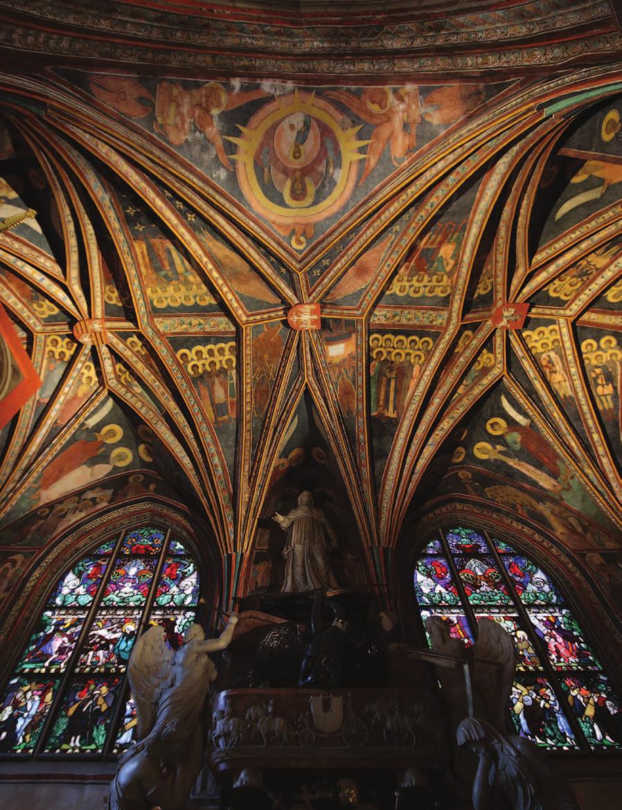 1. Kaplica Świętokrzyska w katedrze królewskiej na Wawelu widok ogólny na polichromię sklepienia, 1470