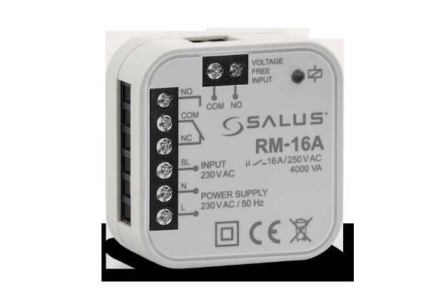 Relay module oduł przekaźnika ontaż w puszce Ø6 Dystrybutor firmy SAUS: Q Controls Sp. z o.o., Sp.k. -6 Kobielice, ul. Rolna tel: +8 7 7 5, e-mail: salus@salus-controls.