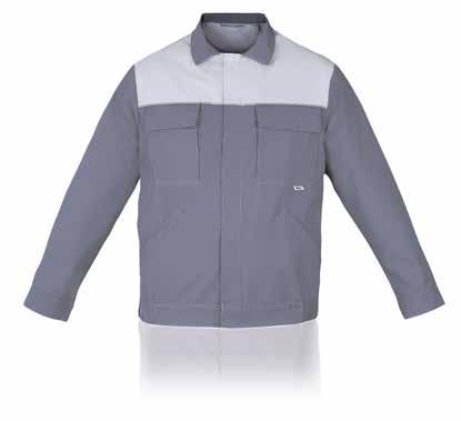 Kolekcja Odzieży Dwukolorowej Tkanina: 65%PES/35%BW, 245g/m2, fason unisex Bluza prosty krój, zapinana na kryte napy, podkrój szyi wykończony kołnierzem, kontrastowy karczek w przodzie i w tyle, dwie