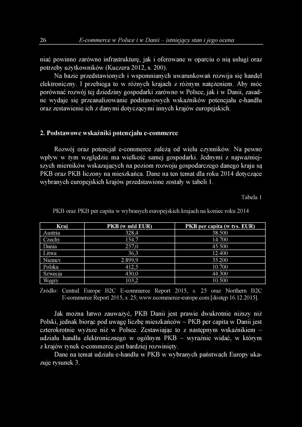 Aby móc porównać rozwój tej dziedziny gospodarki zarówno w Polsce, jak i w Danii, zasadne wydaje się przeanalizowanie podstawowych wskaźników potencjału e-handlu oraz zestawienie ich z danymi