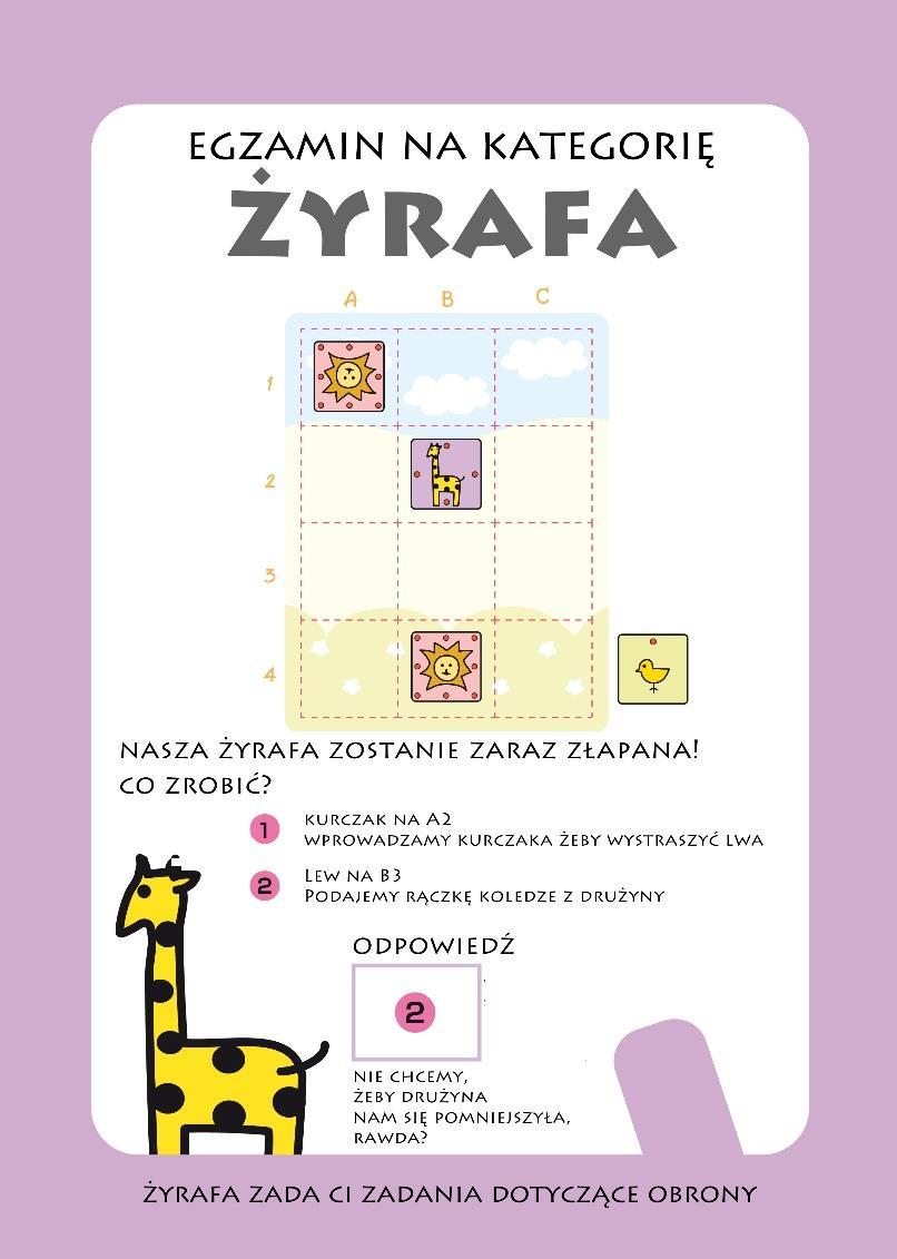 Co powinna umieć żyrafa? Żyrafa nauczy nas jak obronić swoje zwierzątka przed atakiem przeciwnika.