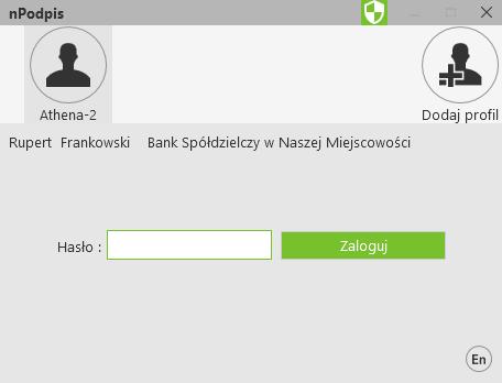 wybranym profilem.