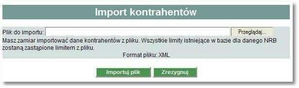 Dokumentacja użytkownika systemu def3000_ceb Rozdział 5 Opis f importu i eksportu danych 5.1.5. Import kontrahentów Import kontrahentów dostępny jest w opcji Kontrahenci -> Import kontrahentów.