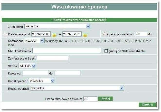 Dokumentacja użytkownika systemu def3000_ceb Rozdział 5 Opis f importu i eksportu danych Po zdefiniowaniu kryteriów wyszukiwania na powyższej formatce należy wybrać przycisk [Szukaj].