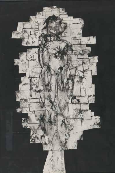 31. Marek Oberländer (1922 1978) Postać 1960 akwarela, pióro, tusz/papier 100 x 70 cm na odwrociu: nalepka DESA FOREIGN TRADE ENTERPRISE z opisem