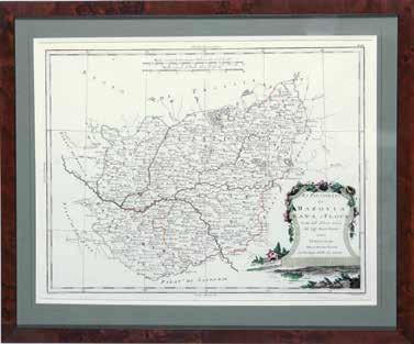 51. Matthäus Seutter (1678 1757) Mapa Prus Borussiae Regnum Augsburg, 1730 1750 miedzioryt kolorowany/papier 50 x 58,5 cm (odcisk płyty) cena wywoławcza: 1 900 zł estymacja: 2 200-2 500 zł 52.