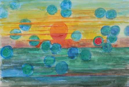 66. Stanisław Wałach (1919 1983) Widok słońca i jego powidok niewiarygodnie fascynujący 1979 gwasz/papier 29,8 x 44,5 cm sygn.