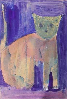 1. Barbara Jonscher (1926 1986) Kot długopis, tusz, akwarela/papier 42 x